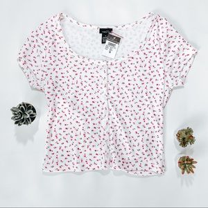 Rue 21 | NEW Floral Summer Crop Top in White